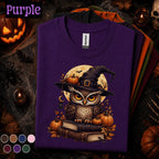 Halloween Owl Shirt, Witch Owl T Shirt, Spooky Season Tee, Pumpkin Moon Shirt, Witchy Fall Top, Owl Lover Halloween Gift Tee