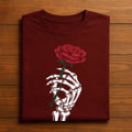 Skeleton Hand with Rose Shirt, Gothic Romance Halloween Tee