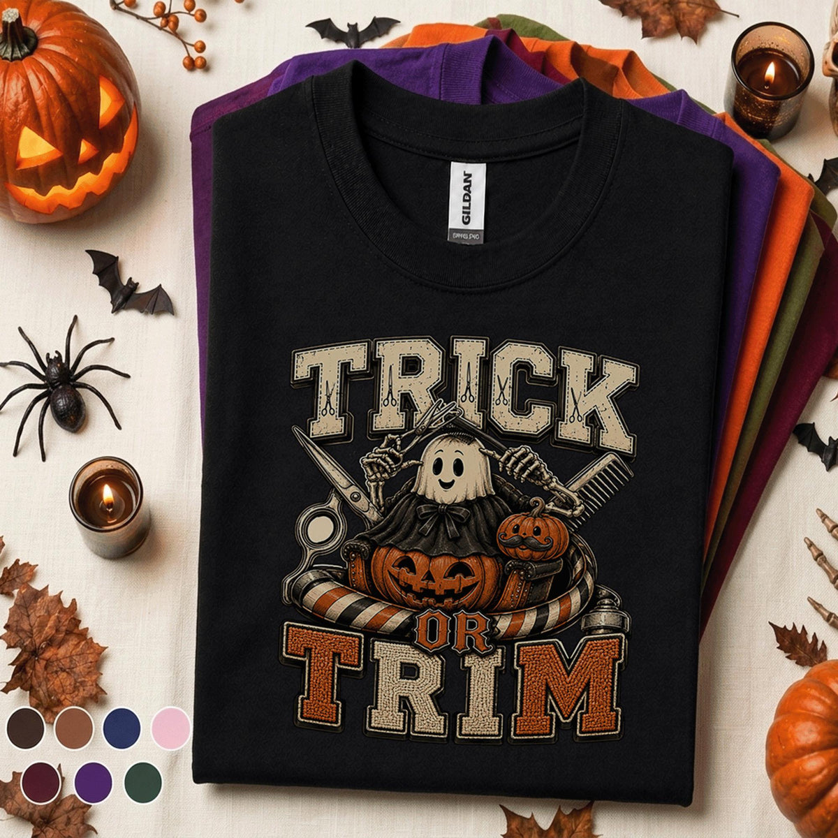 Trick or Trim Halloween Hairdresser Shirt, Funny Ghost Hairstylist Tee
