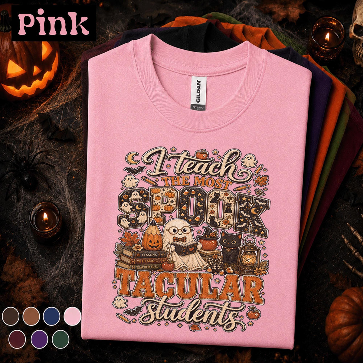 I Teach the Most Spooktacular Students Shirt, Funny Teacher Halloween Tee, Cute Ghost Pumpkin Classroom Shirt, Fall Teacher Gift
