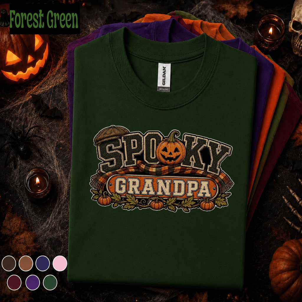Spooky Grandpa Halloween Shirt, Funny Pumpkin Grandpa Tee, Retro Halloween Grandfather Gift, Fall Family Shirt, Spooky Season Grandpa Tee