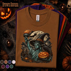 Statue of Liberty Halloween Shirt, Witch Hat T Shirt, Spooky New York Tee, Pumpkin Gothic Shirt, NYC Halloween Gift Tee