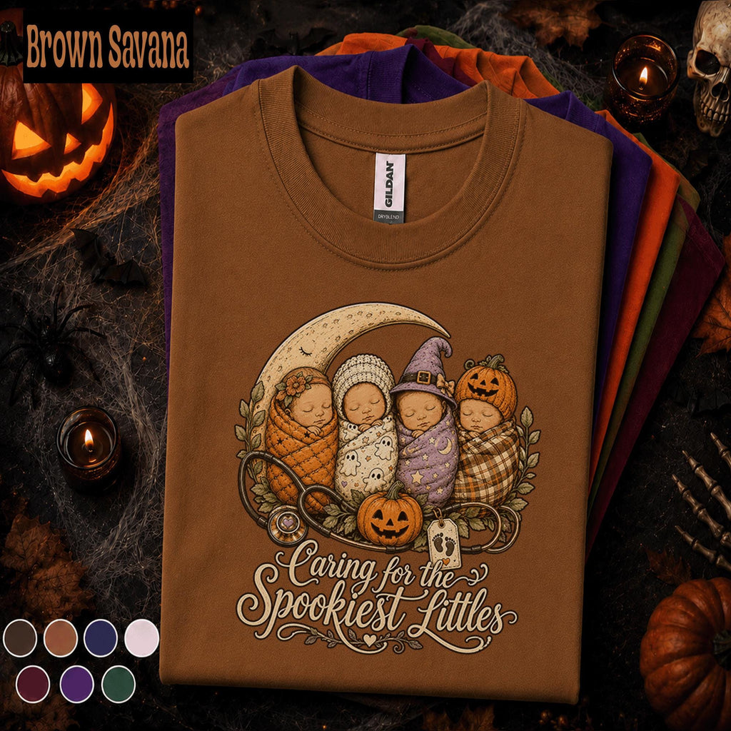 NICU Nurse Halloween Shirt, Spooky Baby Nurse Tee, Caring for the Spookiest Littles, Pediatric Nurse Gift, Cute Fall Nursing T-Shirt