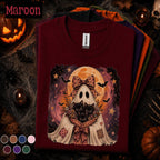 Ghost and Black Cats Halloween Shirt, Cute Spooky Cat Tee, Vintage Ghost T Shirt, Witchy Cat Mom Fall Tee, Halloween Cat Lover Gift