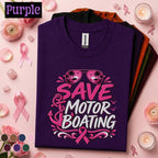 Breast Cancer Awareness Boating Shirt, Save Motor Boating Tee, Pink Ribbon Boat Lover Shirt, Funny October Boater Gift for Women Men