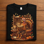 Turkey Reading Books Fall Librarian Thanksgiving Teacher Shirt, Books Turkey Teacher Thanksgiving Librarian Tee