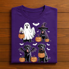 Cute Halloween Dogs Shirt with Costumes, Black Lab Ghost Bat Witch Tee, Funny Dog Lover Halloween Party Tee, Ghost Black Lab Halloween Shirt