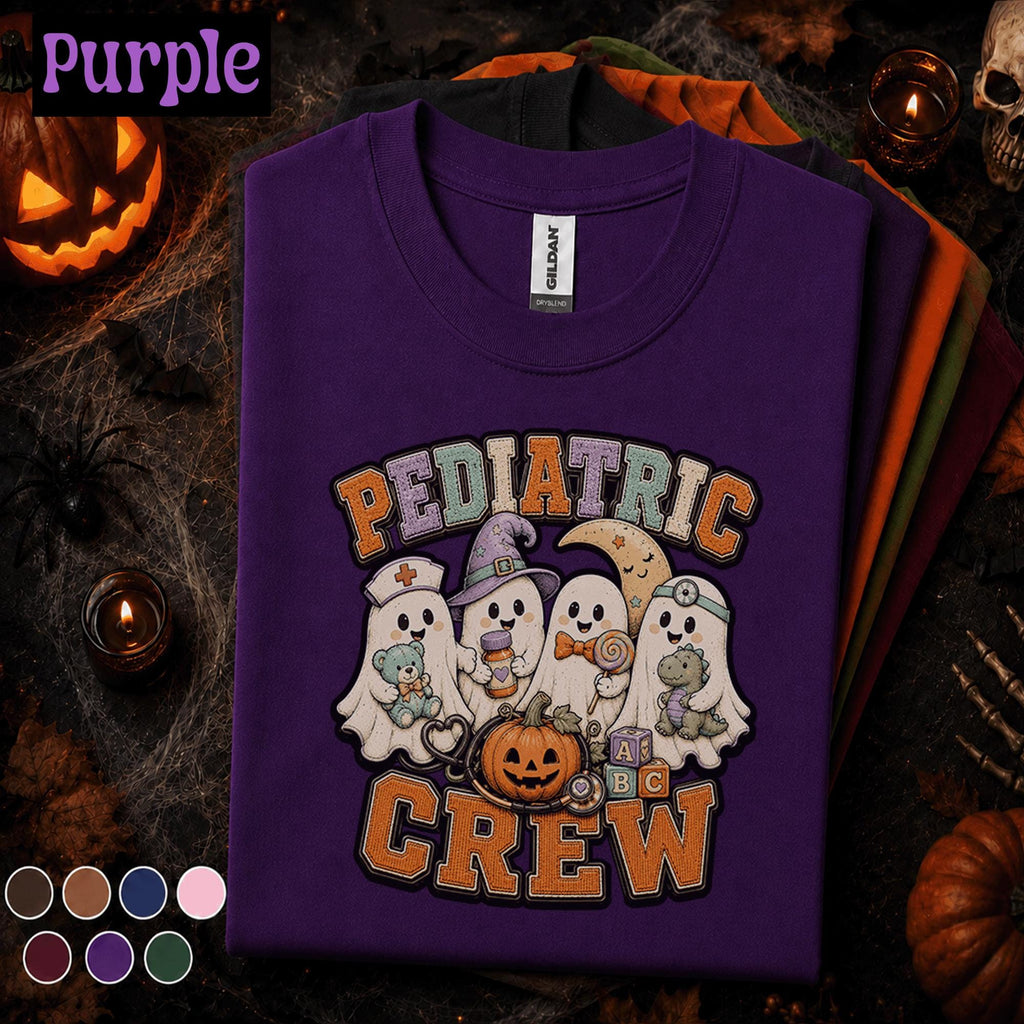 Pediatric Crew Halloween Shirt, Cute Ghost Nurse Tee, Pediatric Nurse Gift, Spooky Healthcare Shirt, Kids Nurse Fall Nursing T-Shirt