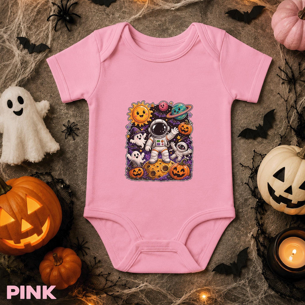 Astronaut Halloween Baby Bodysuit, Space Ghost Pumpkin Infant Onesie, Cute Spooky Galaxy Baby Outfit, First Halloween Gift for Baby
