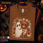 Cute Ghost Halloween Shirt, Highland Cow Fall Tee, Pumpkin Autumn Tshirt, Cozy Spooky Season Shirt, Cute Halloween Gift Tee