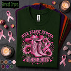 Breast Cancer Awareness Shirt, Give Breast Cancer the Boot Tee, Pink Ribbon Cowgirl Shirt, Western Cancer Fighter Gift for Women Mom