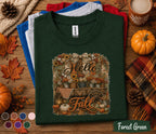 Hello Fall Shirt, Autumn Floral Wagon Tee, Pumpkin Harvest Shirt, Cozy Farmhouse Fall T-Shirt, Thanksgiving Gift for Her, Country Autumn