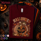 Halloween Patchwork Pumpkin Shirt, Cute Jack O Lantern Tee, Rustic Fall Shirt, Vintage Pumpkin Tee, Spooky Season Gift for Women