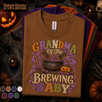 Grandma Brewing Baby Halloween Shirt, Pregnancy Announcement Tee, Witchy Grandma Gift, New Grandma Halloween Shirt, Spooky Baby Reveal