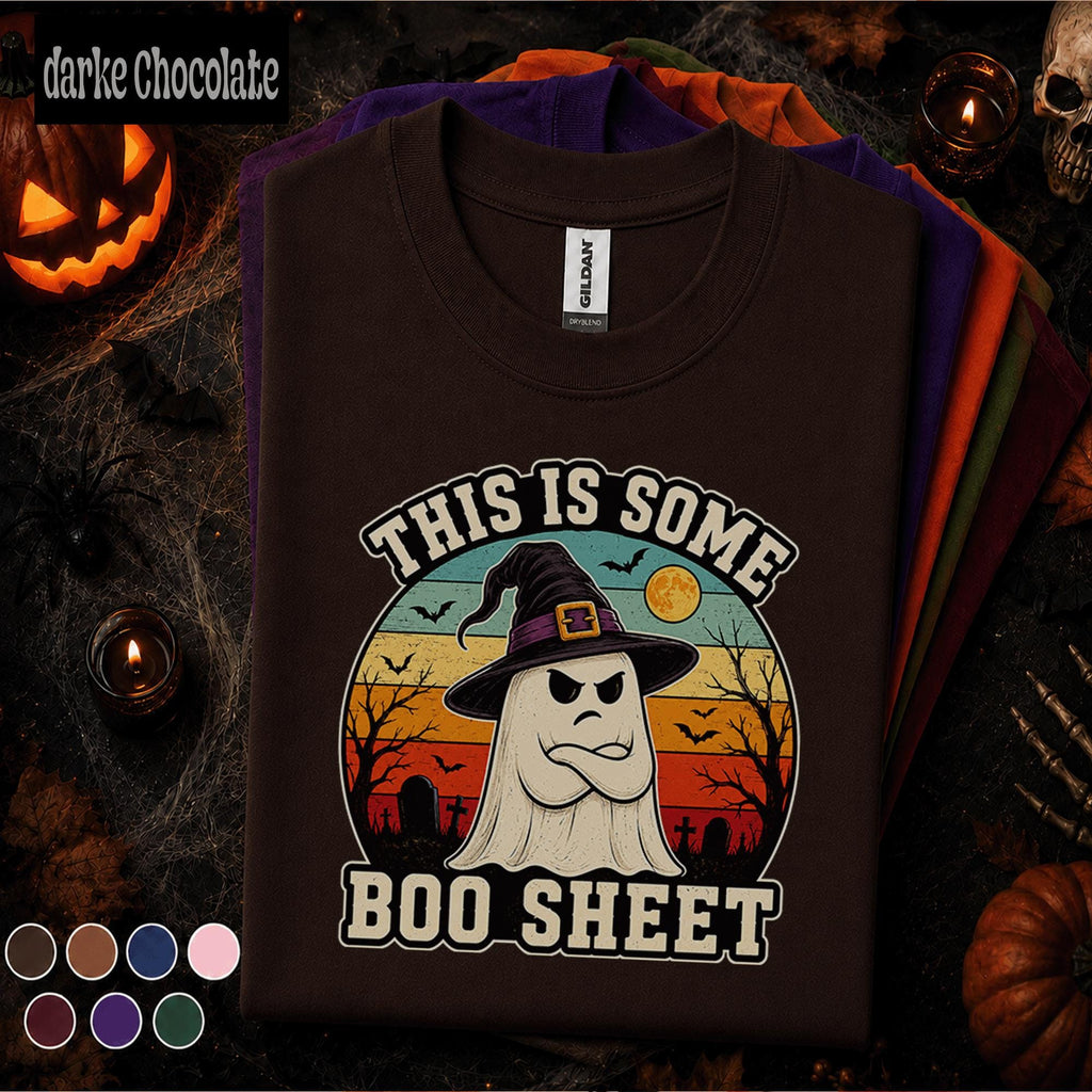 This Is Some Boo Sheet Halloween Shirt, Funny Ghost Witch Tee, Retro Spooky Season T Shirt, Sarcastic Halloween Tee, Ghost Gift