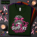 Breast Cancer Awareness Shirt, Support Squad Pink Ribbon Tee, Messy Bun Supporter Shirt, Pink October Cancer Fighter Family Gift