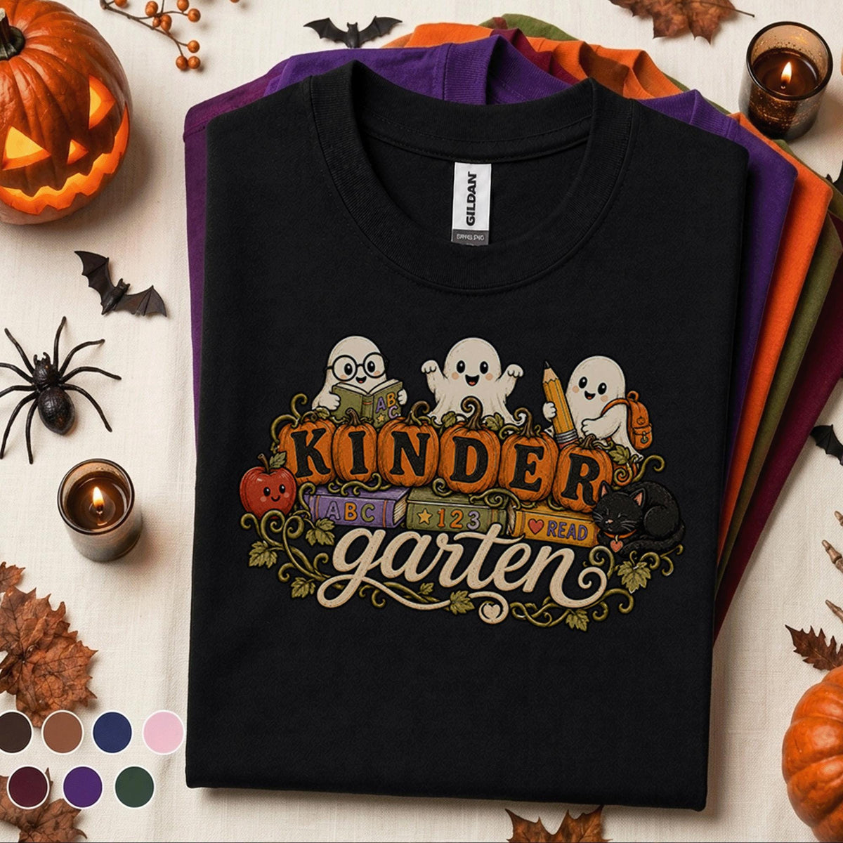 Kinder Garden Halloween Shirt, Cute Ghost Teacher Tee