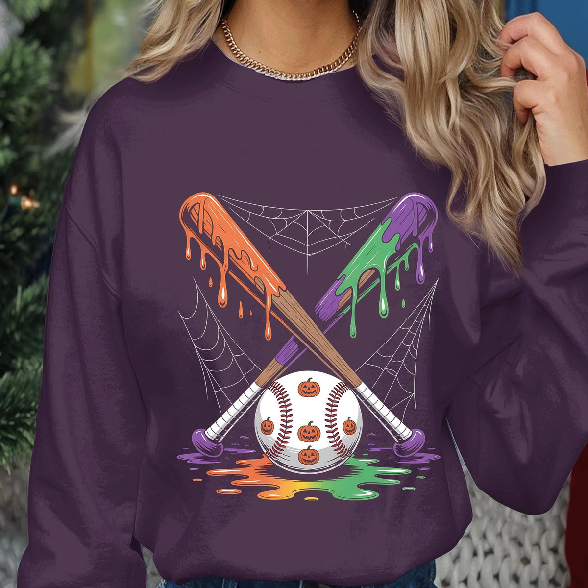 Pumpkin Baseball Halloween Shirt, Baseball Sweatshirt, Game Day Shirt, Halloween Baseball Crossed Bats Shirt, Spooky Sports Fan Baseball