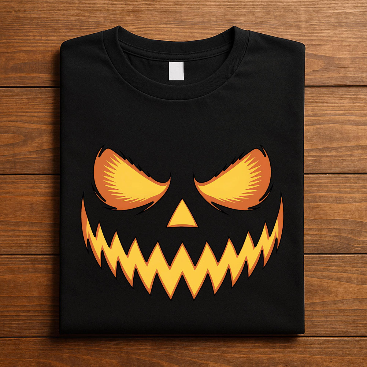 Creepy Jack O Lantern Pumpkin Face Shirt, Spooky Halloween Evil Eyes And Sharp Teeth Tee