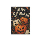 Happy Halloween Garden Flag, Pumpkin Jack O Lantern Yard Decor, Cute Ghost Spooky Flag, Vintage Orange Black Outdoor Porch Decoration