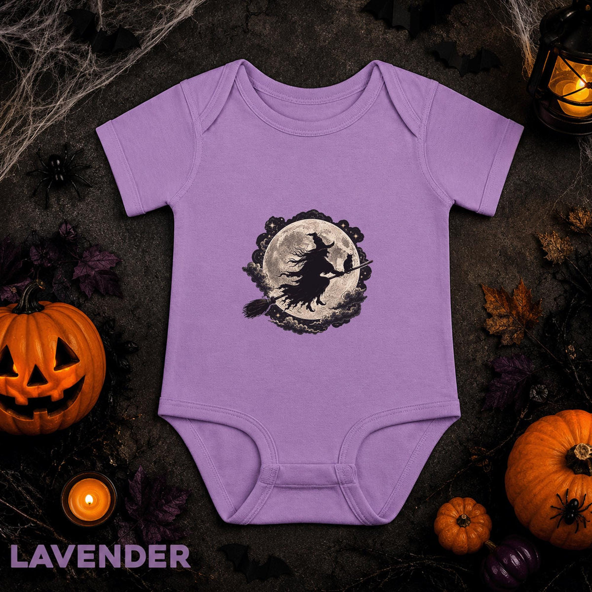 Witch Baby Bodysuit, Halloween Infant Outfit, Full Moon Witch Shirt, Spooky Newborn Gift, First Halloween Costume, Gothic Baby Outfit