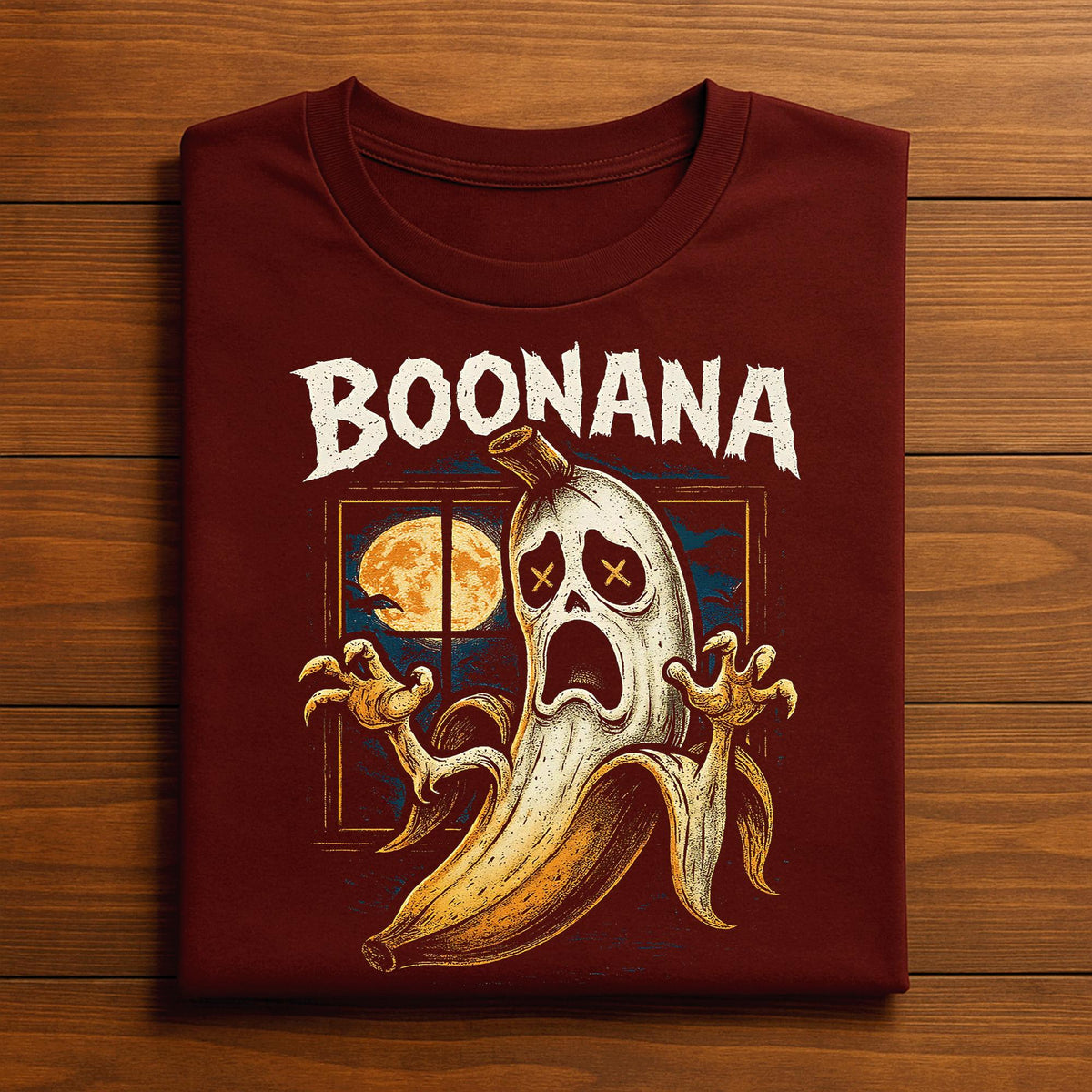 Boonana Shirt Scary Banana Ghost Costume Tee Spooky Fruit Shirts With Moon And Horror Style, Funny Halloween Shirt, Funny Ghost Sweatshirt