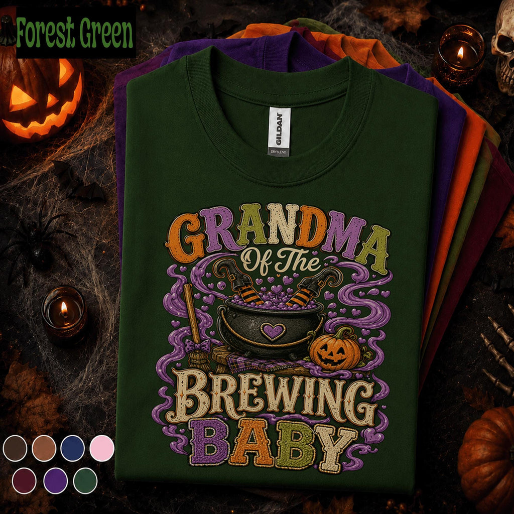 Grandma Brewing Baby Halloween Shirt, Pregnancy Announcement Tee, Witchy Grandma Gift, New Grandma Halloween Shirt, Spooky Baby Reveal