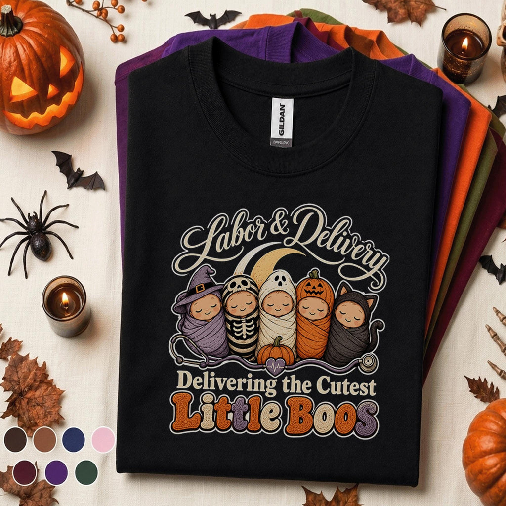 Labor and Delivery Nurse Halloween Shirt, Little Boos Nurse Tee
