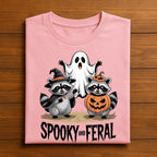 Spooky and Feral Raccoon Shirt, Halloween Raccoon Ghost Tee