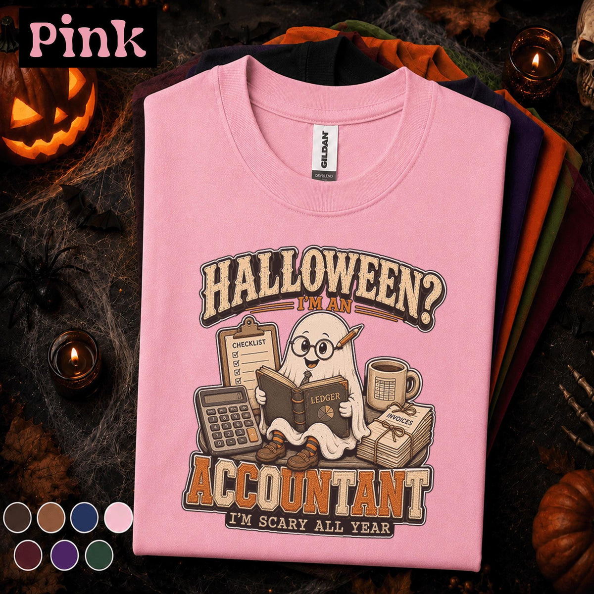 Halloween Accountant Shirt, Funny Ghost Accounting Tee, Scary All Year CPA Gift, Bookkeeper Halloween Shirt, Spooky Finance Office Tee
