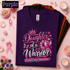 Breast Cancer Awareness Shirt, Daughter of a Warrior Tee, Pink Ribbon Support Shirt, Cancer Fighter Family Gift, Pink October Women Tee