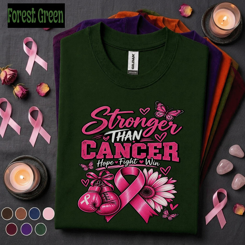 Breast Cancer Awareness Shirt, Stronger Than Cancer Tee, Pink Ribbon Fighter Shirt, Hope Fight Win Gift, October Support Survivor Tee