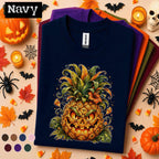 Pineapple Jack O Lantern Halloween Shirt, Tropical Pumpkin Tee, Spooky Pineapple Shirt, Funny Halloween Party Fall Gift Tee