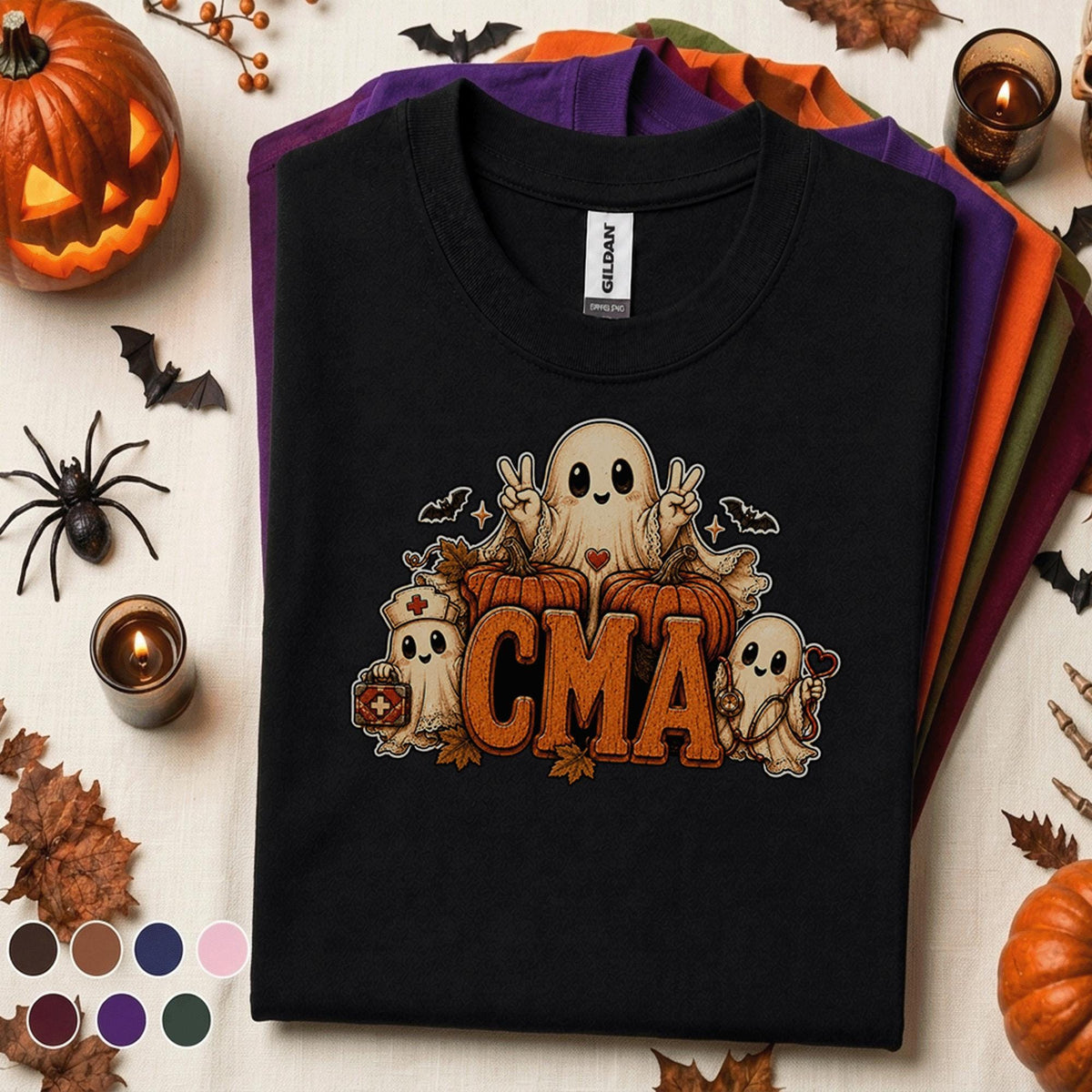 CMA Halloween Shirt, Certified Medical Assistant Ghost Tee