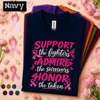 Breast Cancer Awareness Shirt, Support the Fighters Tee, Admire Survivors Pink Ribbon Shirt, Honor the Taken October Awareness Gift Tee