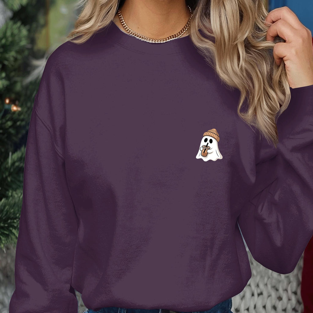 Cute Ghost Boba Shirt, Kawaii Halloween Ghost Tee, Cozy Fall Aesthetic Sweatshirt, Spooky Season Ghost Drink, Iced Coffee Halloween Shirt
