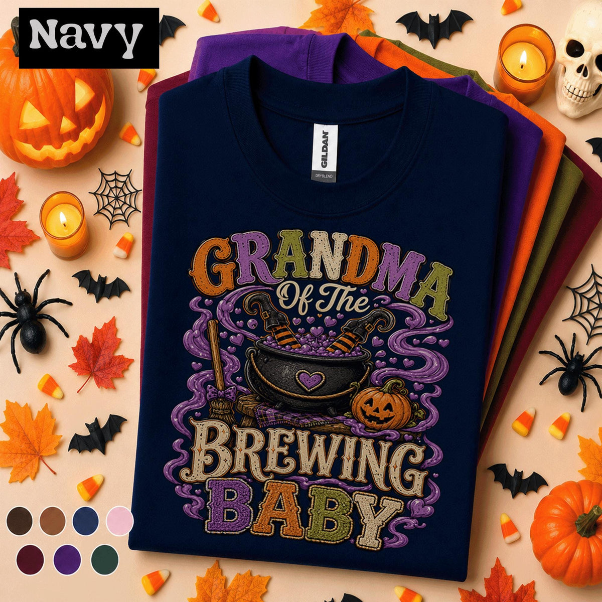 Grandma Brewing Baby Halloween Shirt, Pregnancy Announcement Tee, Witchy Grandma Gift, New Grandma Halloween Shirt, Spooky Baby Reveal