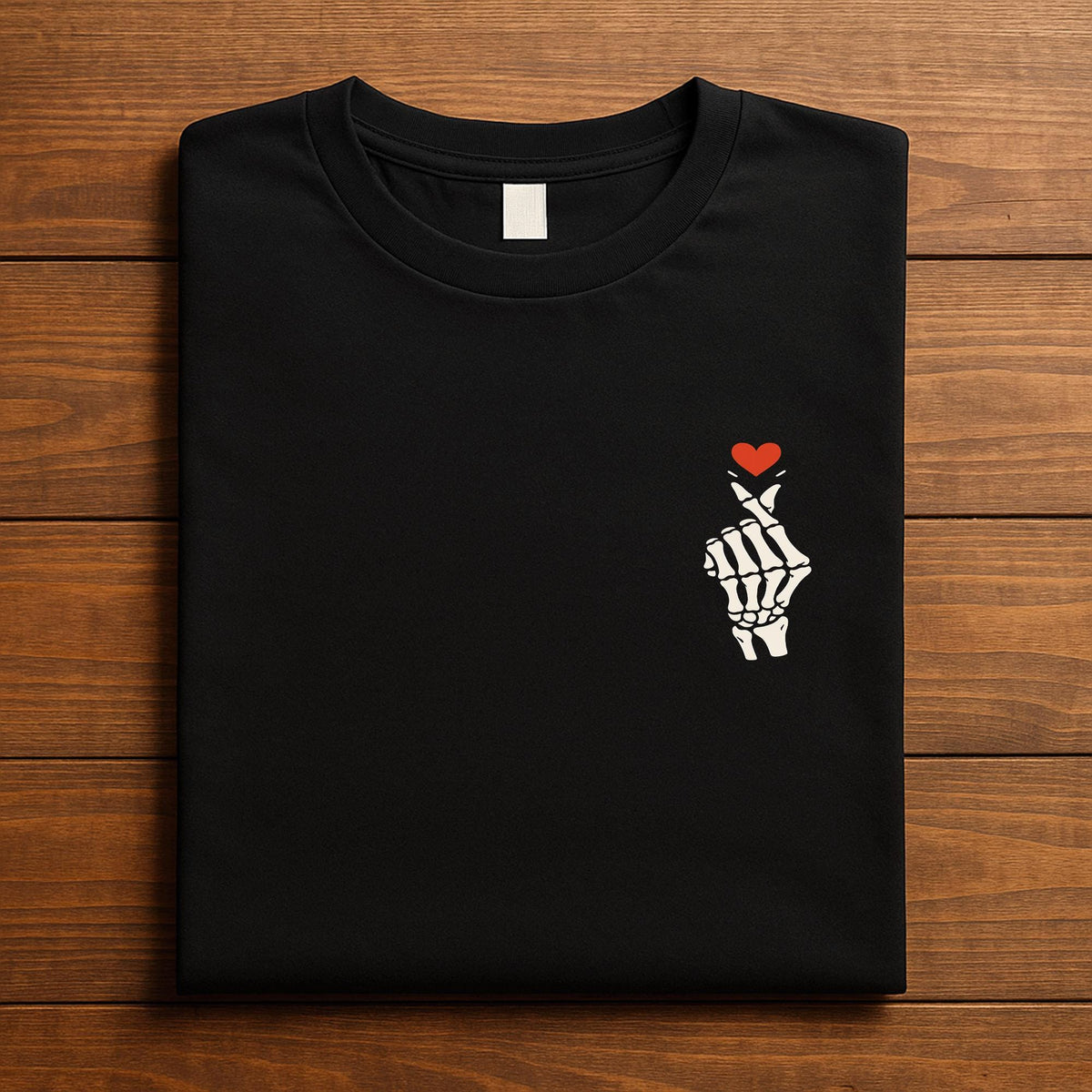 Skeleton Finger Heart Shirt, Halloween Skeleton Heart Tee