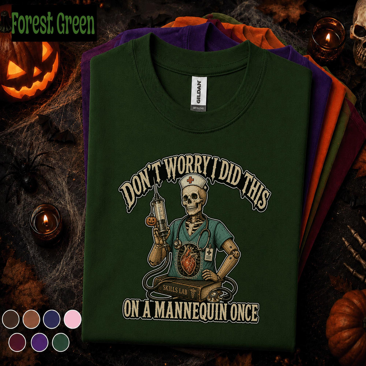 Funny Nurse Halloween Shirt, Nursing Student Skeleton Tee, Skills Lab Humor Shirt, Spooky Nurse Gift, Medical School Halloween T-Shirt