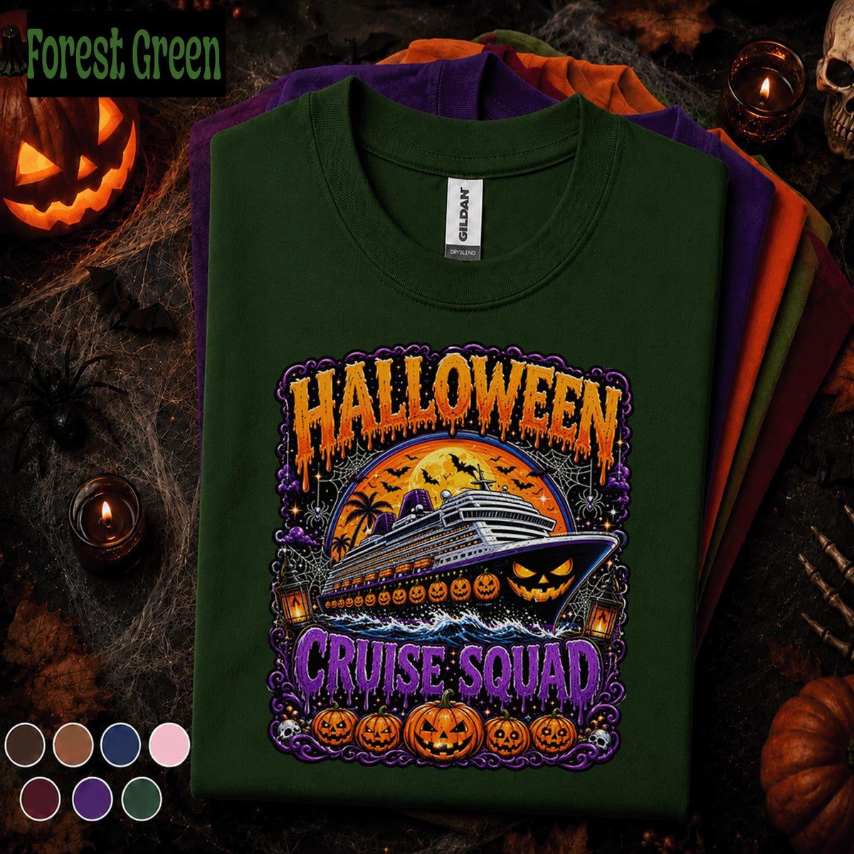 Halloween Cruise Squad Shirt, Spooky Cruise Vacation Tee, Pumpkin Ship Halloween Shirt, Matching Family Group Cruise Trip Gift Tee