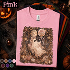 Cozy Ghost Halloween Shirt, Vintage Fall Ghost Tee, Cute Spooky Season Shirt, Pumpkin Moon Cottagecore Tee, Autumn Ghost Lover Gift