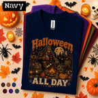 Bigfoot Halloween Shirt, Sasquatch Camping Tee, Halloween All Day Shirt, Spooky Campfire Cryptid Tee, Fall Gift for Bigfoot Lovers