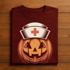 Nurse Pumpkin Shirt, RN Halloween Nurse Tee, Jack O Lantern Medical T-Shirt, Spooky Nurse Costume Top, Gift Halloween Nurse Shirt For Women