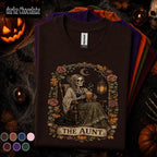 The Aunt Halloween Shirt, Vintage Skeleton Aunt Tee, Gothic Floral Halloween Gift, Spooky Autumn Auntie Shirt, Victorian Skeleton Tee