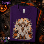 Highland Cow Halloween Shirt, Ghost Costume Cow Tee, Cute Spooky Season Tshirt, Pumpkin Fall Tee, Farmhouse Halloween Gift