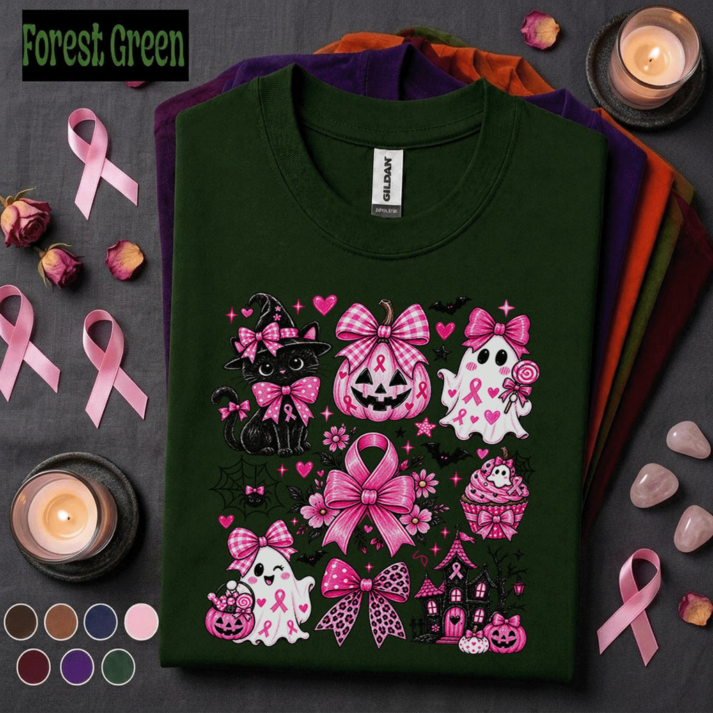 Breast Cancer Awareness Shirt, Pink Halloween Shirt, Pink Ribbon Ghost Tee, Spooky Season Pink Out Shirt, October Awareness Gift Women