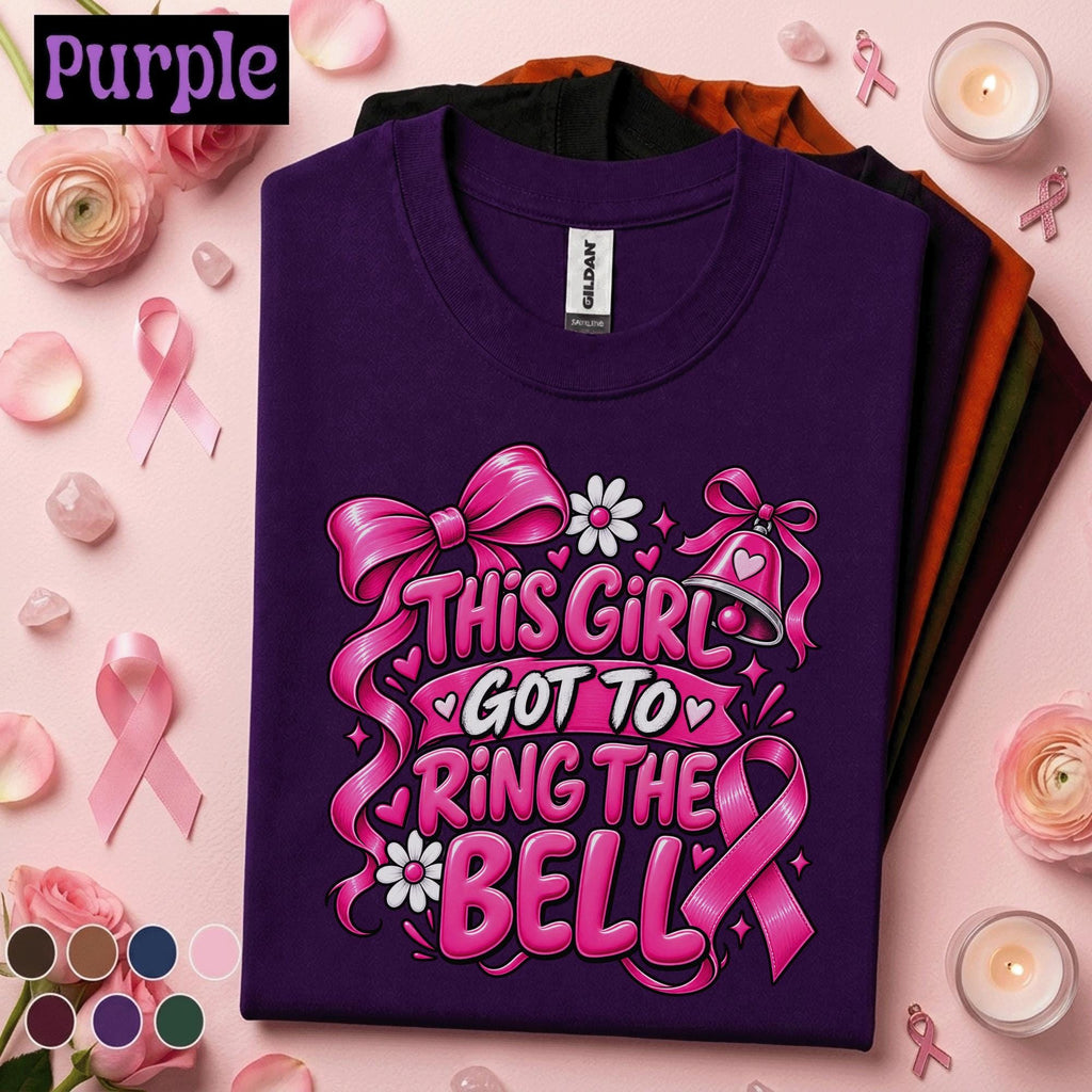 Breast Cancer Awareness Shirt, This Girl Got to Ring the Bell Tee, Pink Ribbon Survivor Shirt, Cancer Free Gift for Women, Warrior Tee