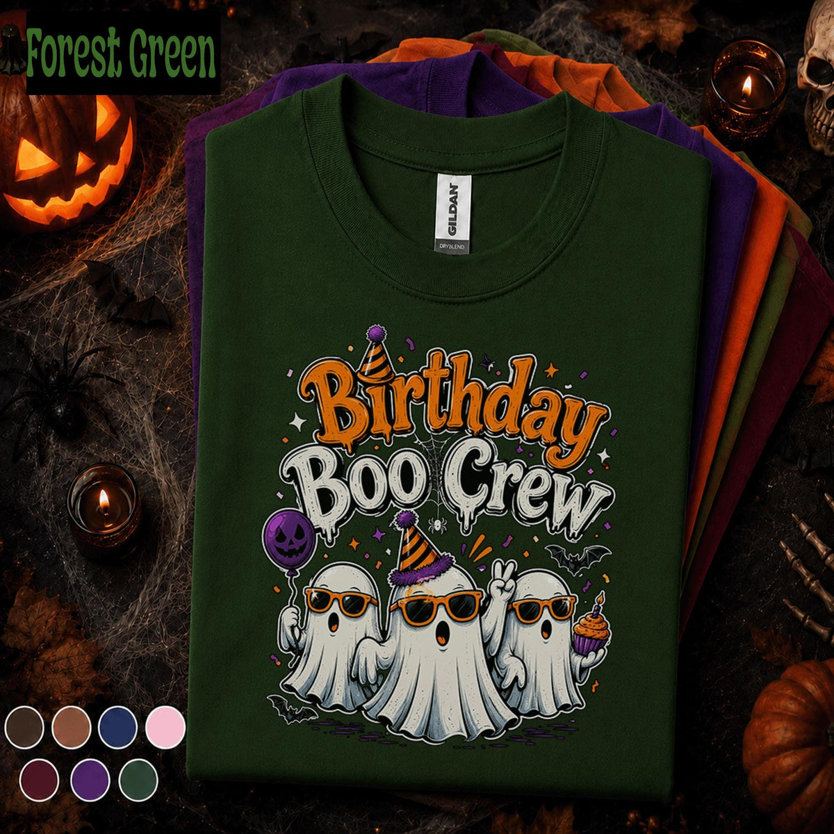 Birthday Boo Crew Halloween Shirt, Funny Ghost Birthday Party Tee, Spooky Season Birthday Shirt, October Birthday Gift, Cute Ghost T-Shirt
