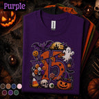 15th Birthday Halloween Shirt, Spooky Number 15 Birthday Tee, October Birthday Party T Shirt, Ghost Pumpkin Witch Teen Halloween Gift