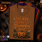 Man Behind The Pumpkin Seed Halloween Shirt, Funny Dad Halloween Tee, Pumpkin Carving Shirt, Spooky Dad Joke Fall Gift for Men